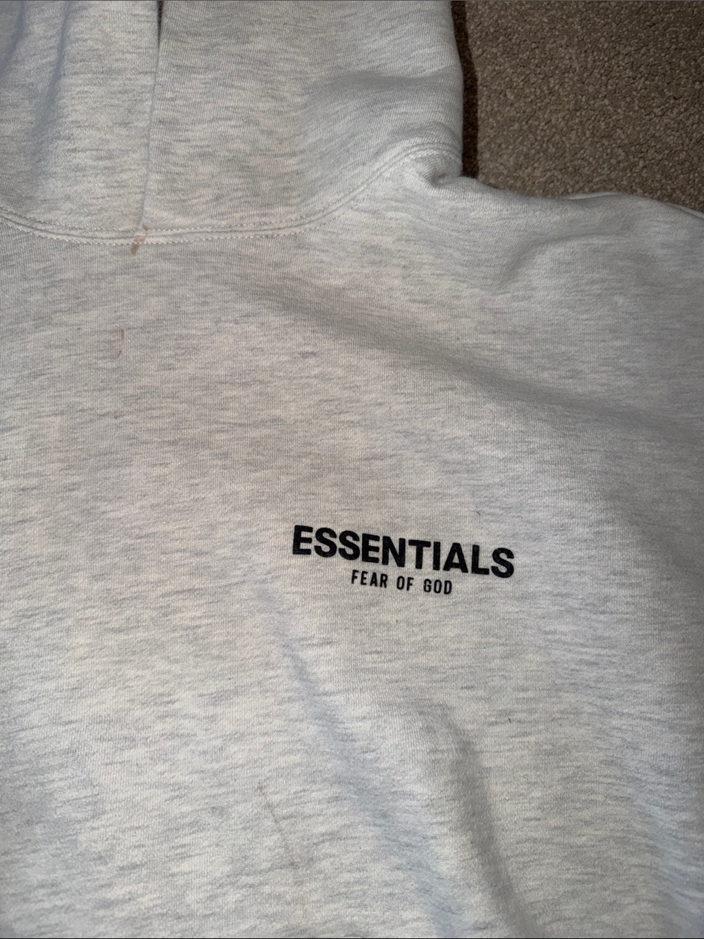 ESSENTIALS Fear of God Women's Hoodie Light Gray/Oatmeal Color Size Large *READ* - Picture 2 of 6